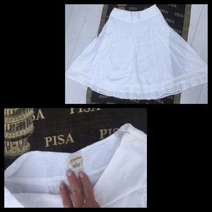 St. John's Bay Skirts - 💋Vintage St. John’s Bay White striped flowy midi St. John's Bay Skirts - 💋Vintage St. John’s Bay White striped flowy midi